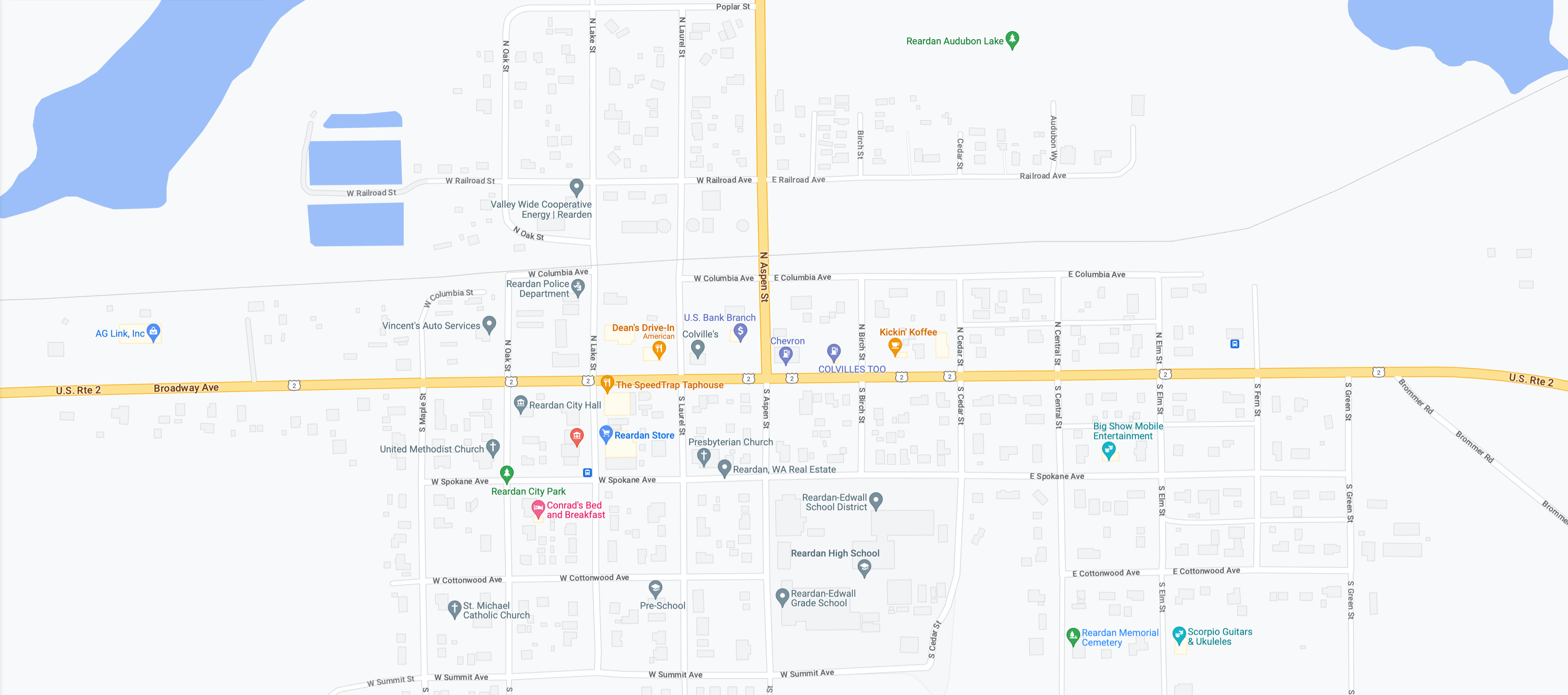 Map of Reardan, WA